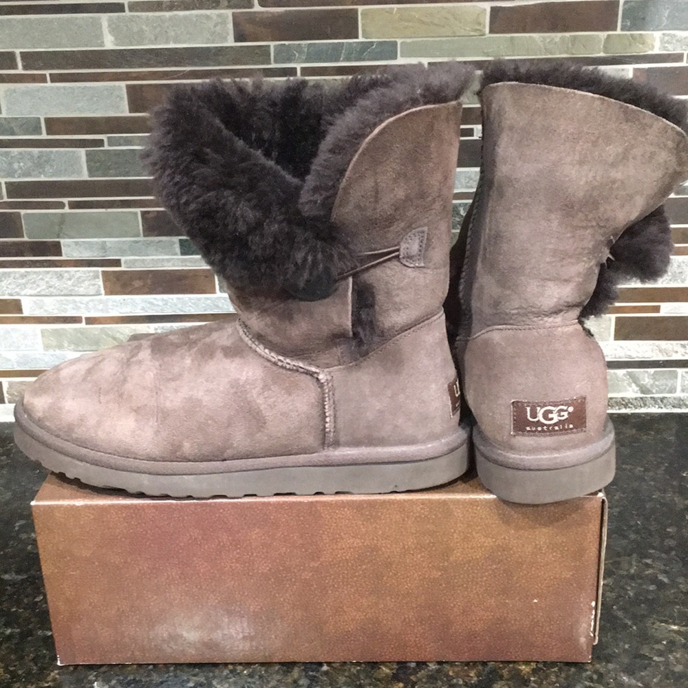 UGG Brown Bailey Button Boots
